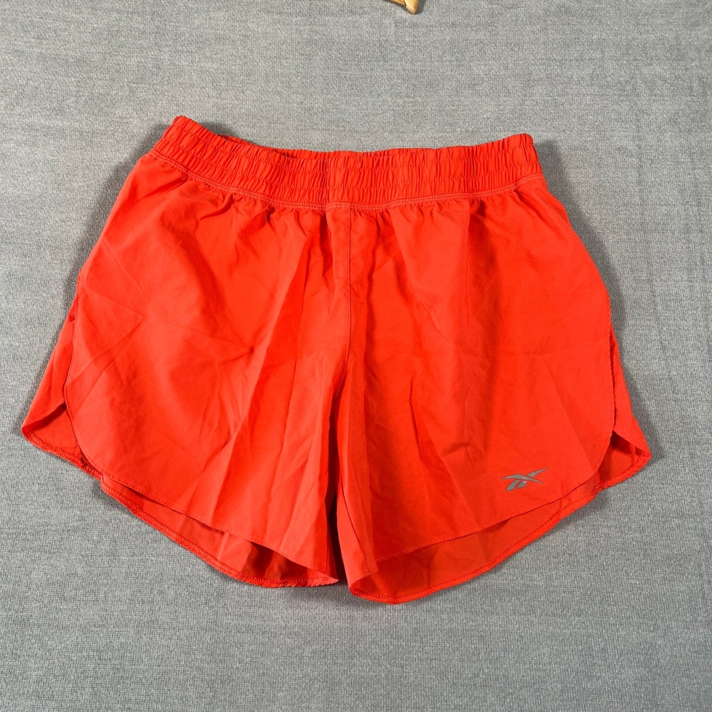 Reebok Running Active Mid Rise Athletic Shorts Womens Size S Orange Polyester